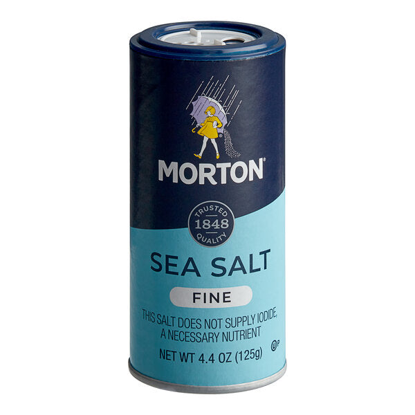 Morton 4.4 oz. Fine Sea Salt - 12/Case