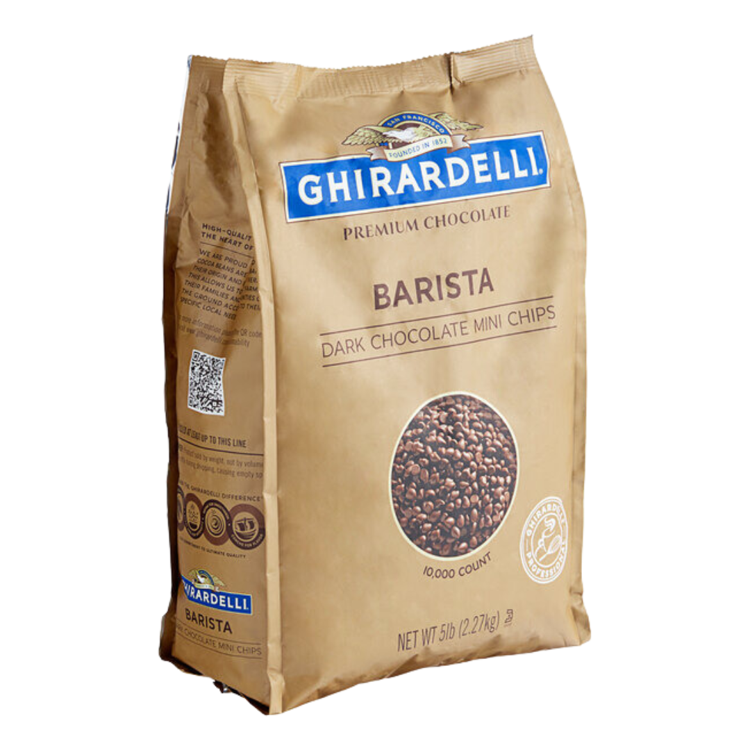 Ghirardelli 5 lb. Barista Dark Chocolate 10M Baking Chips