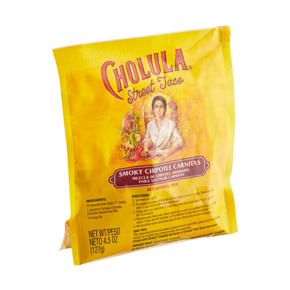 Cholula Smoky Chipotle Carnitas Seasoning Mix 4.5 oz. - 6/Case