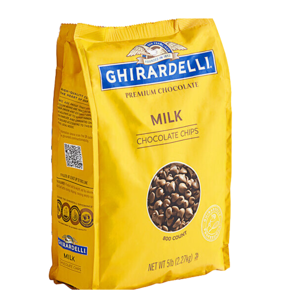 Ghirardelli 5 lb. Milk Chocolate .8M Baking Chips