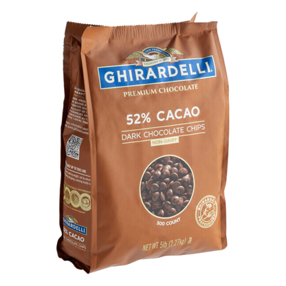 Ghirardelli 52% Non-Dairy Chocolate .5M Baking Chips 5 lb. - 2/Case