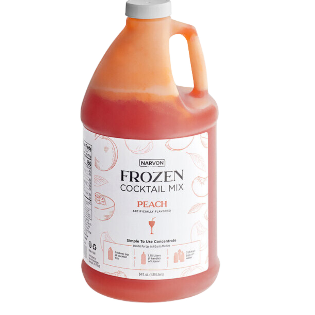 Narvon Peach Frozen Cocktail Mix Concentrate 1/2 Gallon