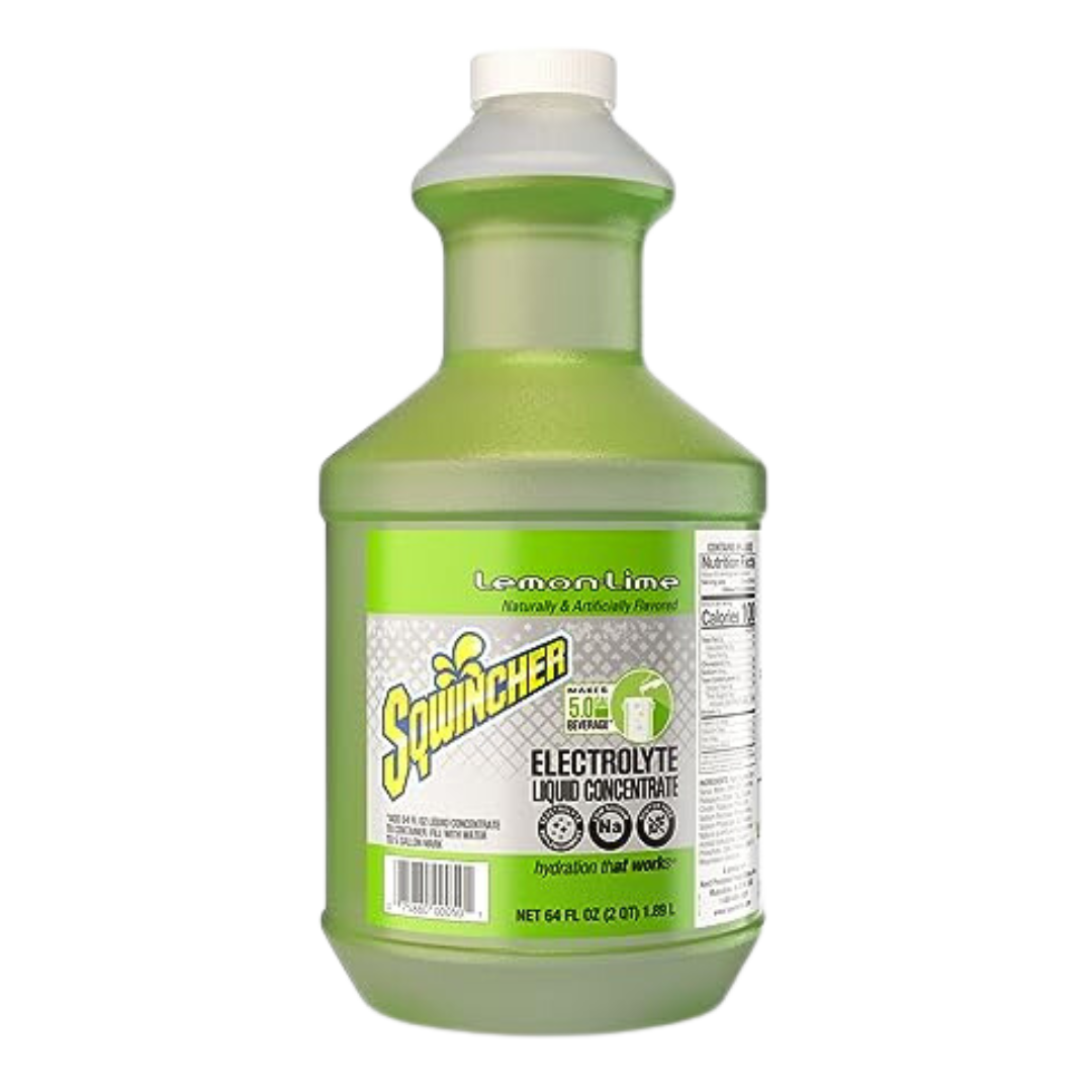 Sqwincher Liquid Concentrate, Yields 5-Gallon, "No Stir Formula", Lemon Lime, 64-Ounce