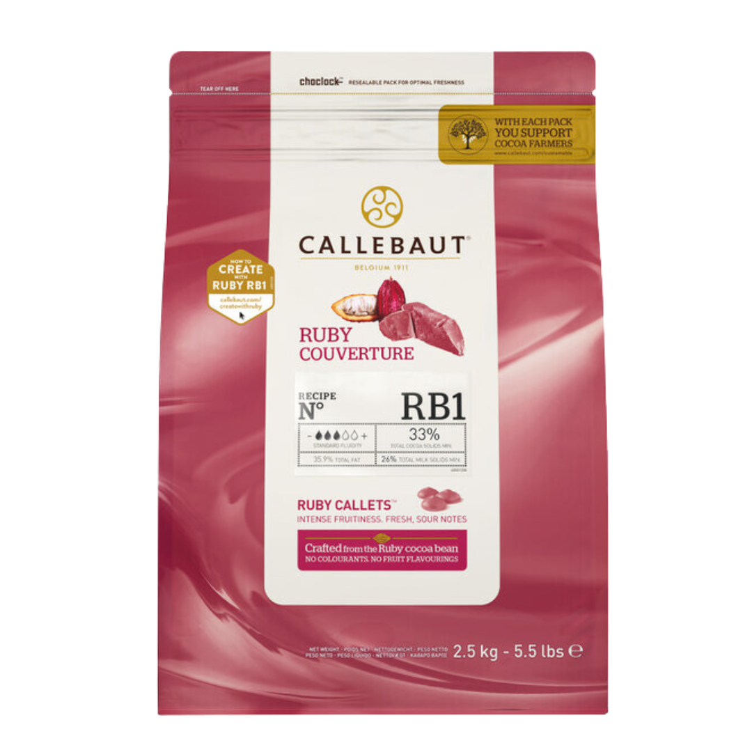 Callebaut RB1 Ruby Couverture Callets™ 5.5 lb.