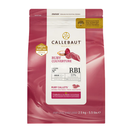 Callebaut RB1 Ruby Couverture Callets™ 5.5 lb.