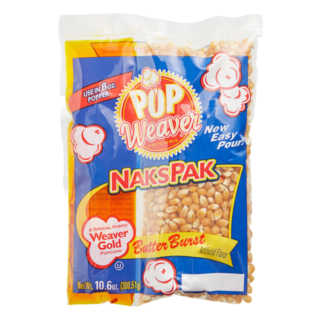 Pop Weaver All-In-One Naks Pak Butter Burst Popcorn Kit for 8 oz. Poppers - 24/Case