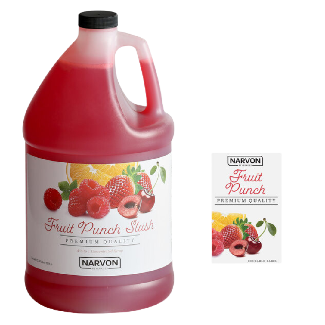 Narvon Fruit Punch Slushy 4.5:1 Concentrate 1 Gallon - 4/Case