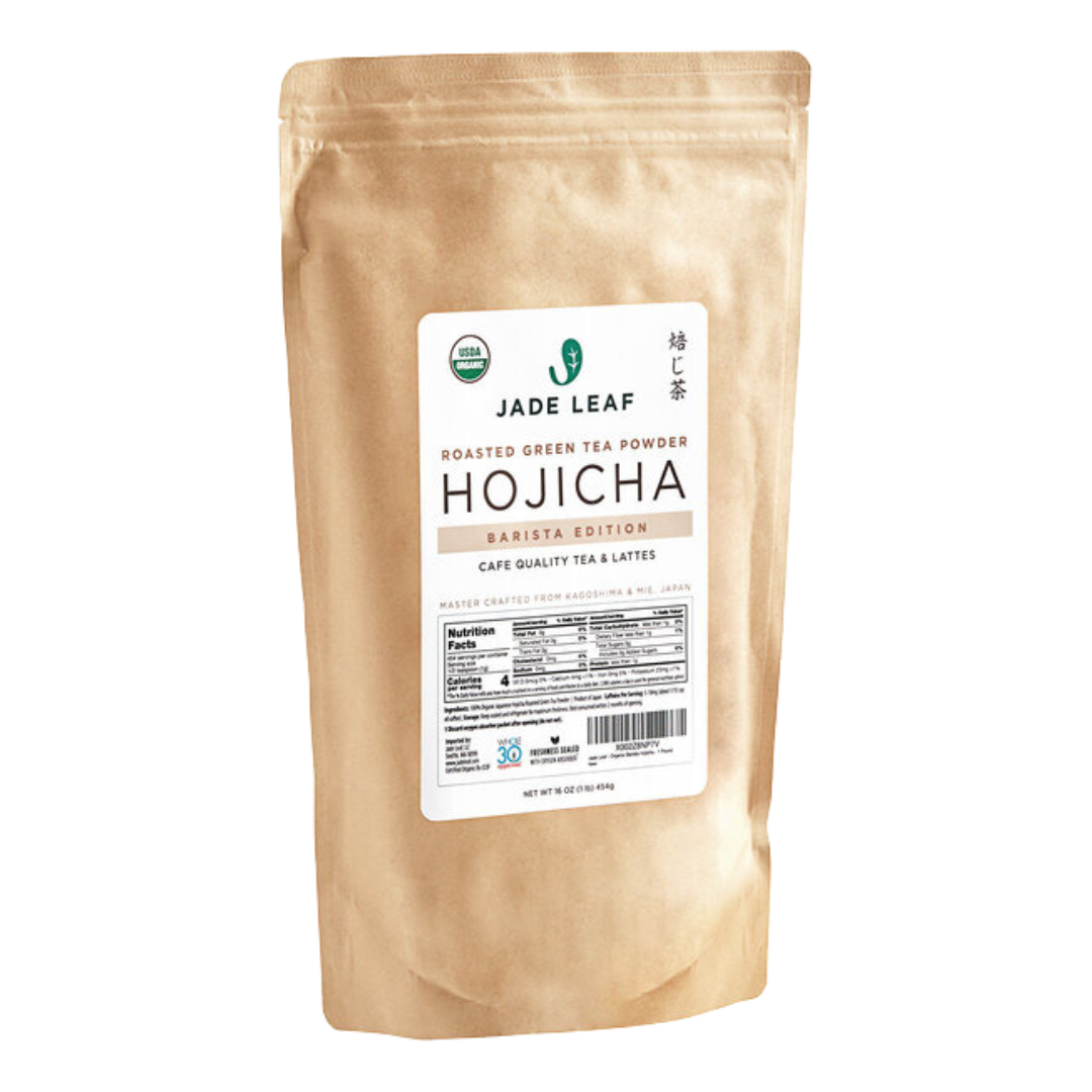 Jade Leaf Organic Hojicha Barista Edition Roasted Green Tea Powder 1 lb. (454g)