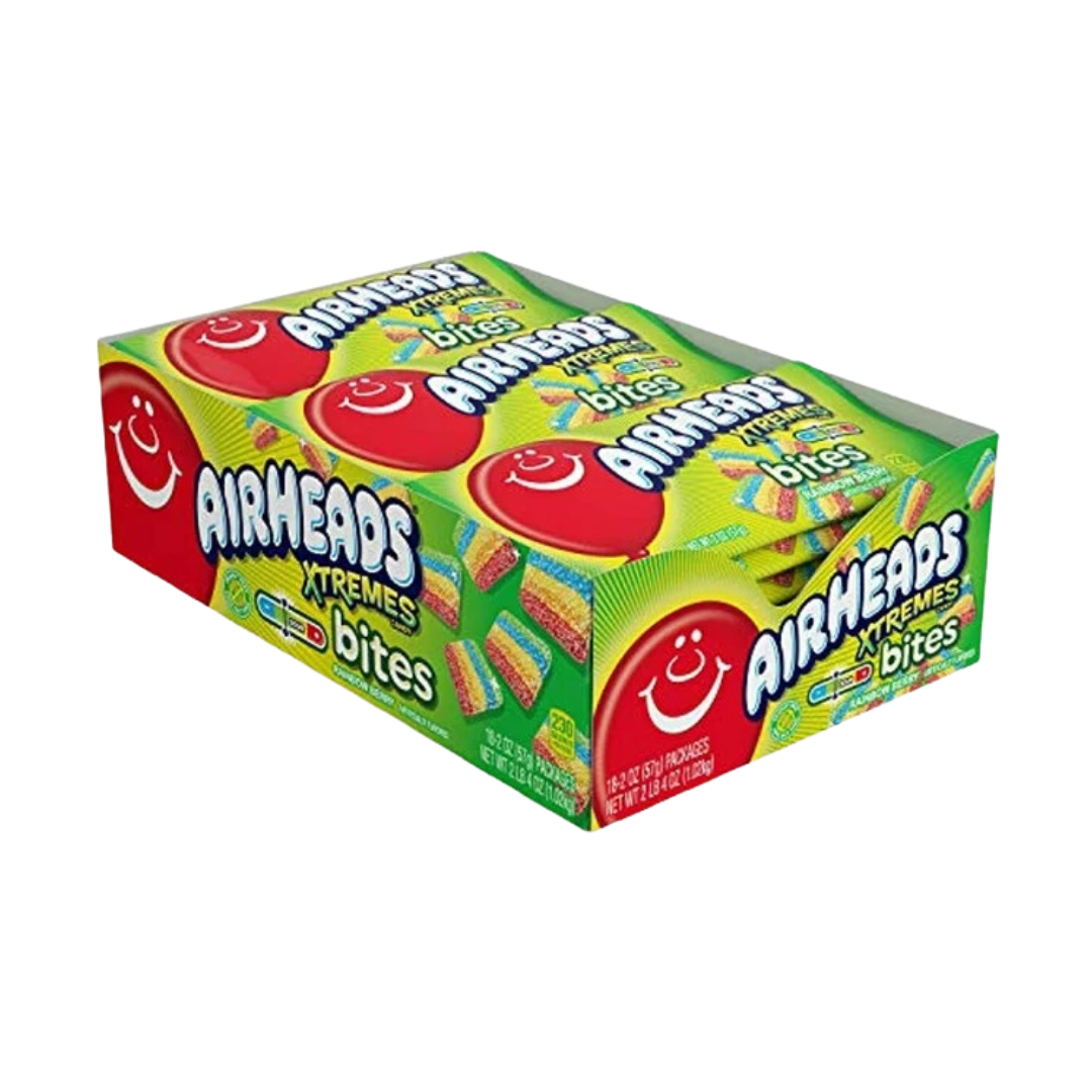 Airheads Xtremes Bites Sweetly Sour Candy Pack, Rainbow Berry, 18 pk.