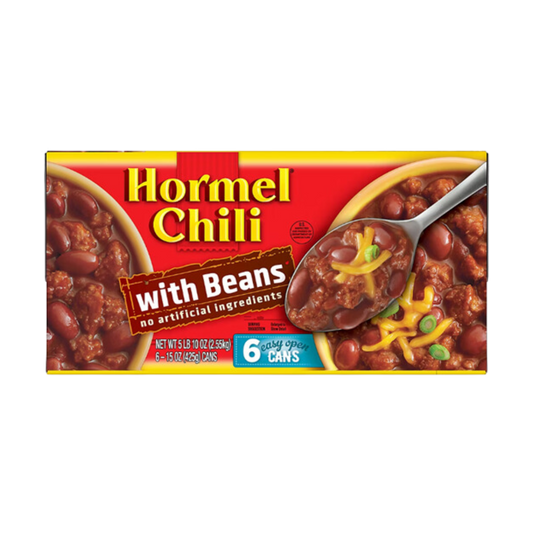 Hormel Homestyle Chili with Beans and without beans