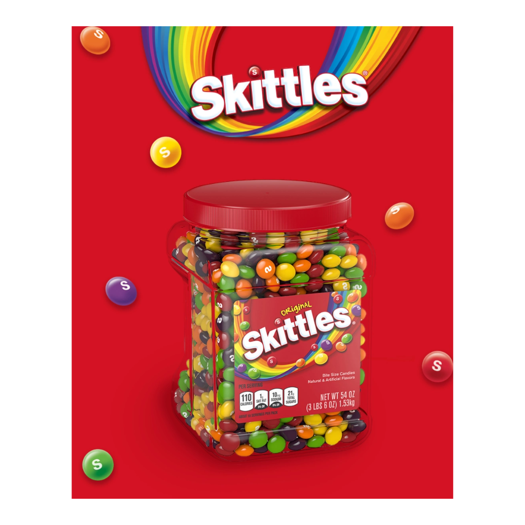 Skittles Original Fruity Candy Jar 54 oz
