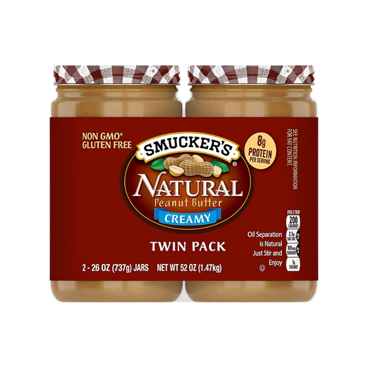 Smucker's Creamy Natural Peanut Butter, 26 oz, 2 pk