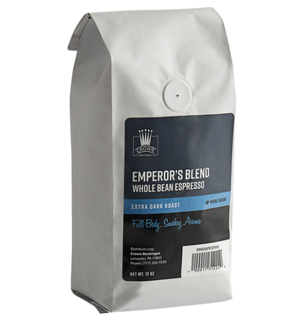 Crown Beverages Emperor's Blend Whole Bean Espresso 12 oz.