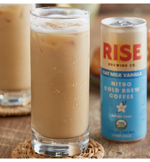 Rise Brewing Co. Organic Oat Milk Vanilla Nitro Cold Brew Coffee 7 fl. oz. - 12/Case