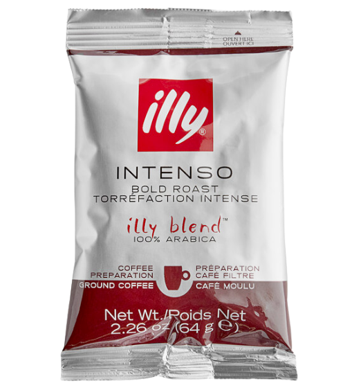 illy Intenso Coffee Packet 2.26 oz. - 48/Case