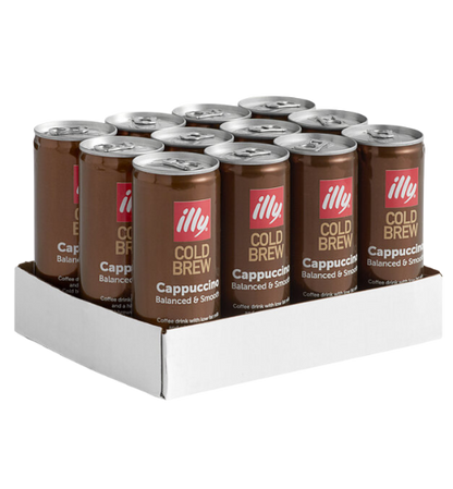 illy Cold Brew Latte Cappuccino 8.45 fl. oz. - 12/Case