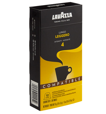 Lavazza Leggero Lungo Single Serve Capsules Compatible with Nespresso* Original Machines - 10/Box