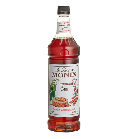 Monin Premium Cinnamon Bun Flavoring Syrup 1 Liter