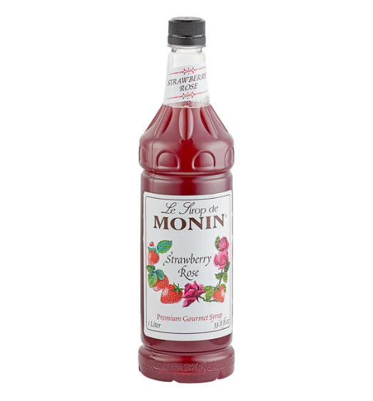 Monin Premium Strawberry Rose Flavoring Syrup 1 Liter