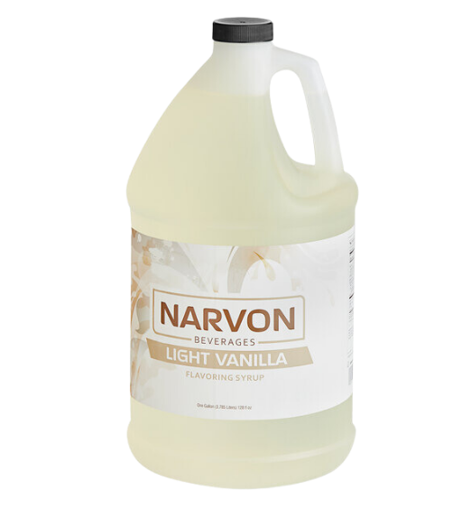 Narvon Light Vanilla Syrup 1 Gallon - 4/Case