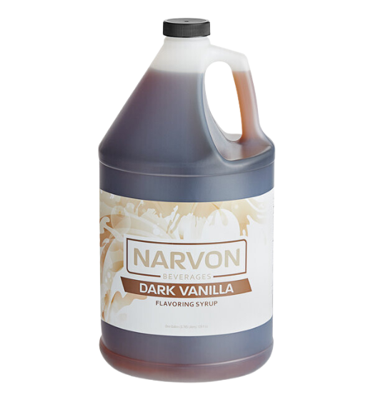 Narvon Dark Vanilla Syrup 1 Gallon - 4/Case