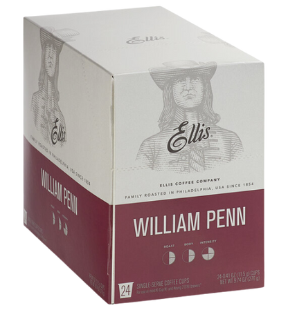 Ellis William Penn Coffee Single Serve Cups - 24/Box