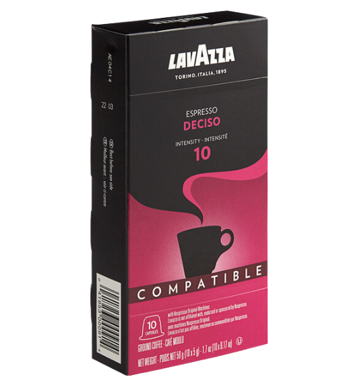 Lavazza Deciso Single Serve Capsules Compatible with Nespresso* Original Machines - 10/Box