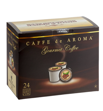 Caffe de Aroma Decaf Breakfast Blend Coffee Single Serve Cups - 24/Box