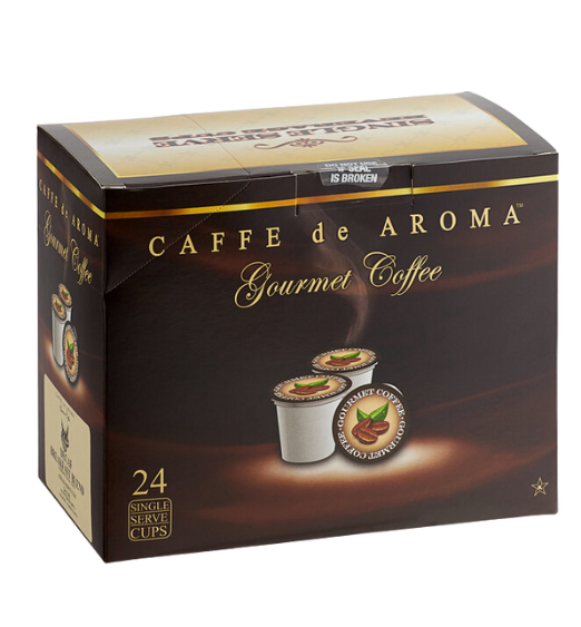 Caffe de Aroma Decaf Breakfast Blend Coffee Single Serve Cups - 24/Box