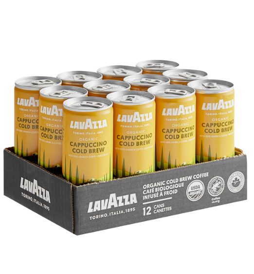 Lavazza Organic Cappuccino Cold Brew Coffee 8 fl. oz. - 12/Case