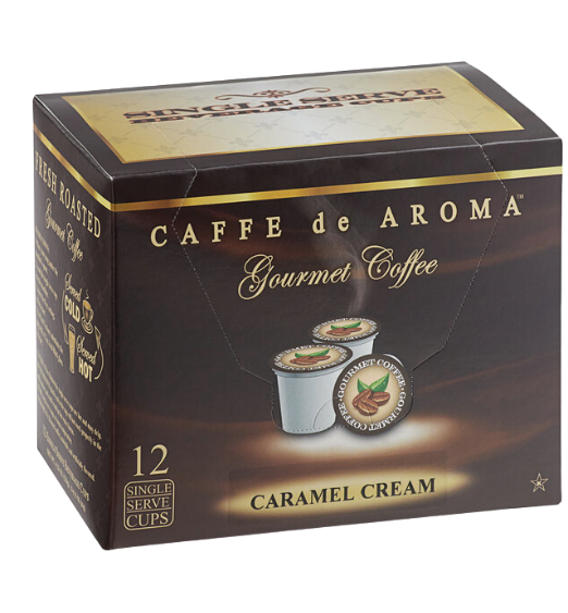 Caffe de Aroma Caramel Cream Coffee Single Serve Cups - 12/Box