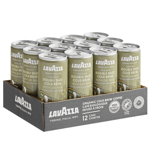 Lavazza Organic Double Shot Cold Brew Coffee with Oat Milk 8 fl. oz. - 12/Case